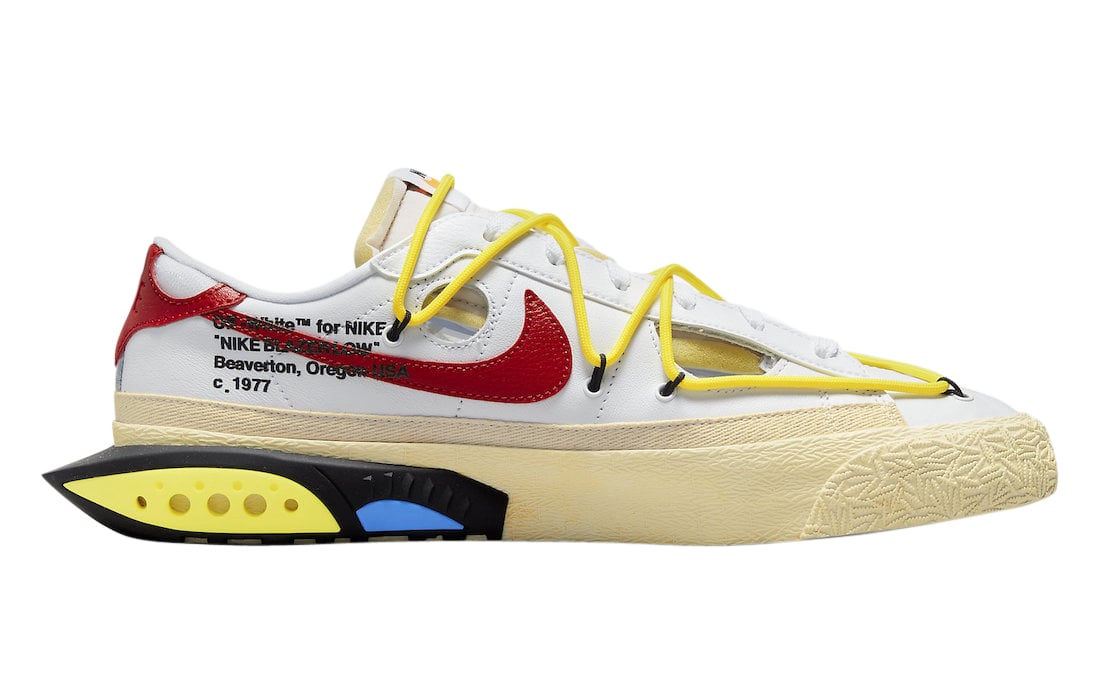 Off-White x Nike Blazer Low White University Red - Image 3