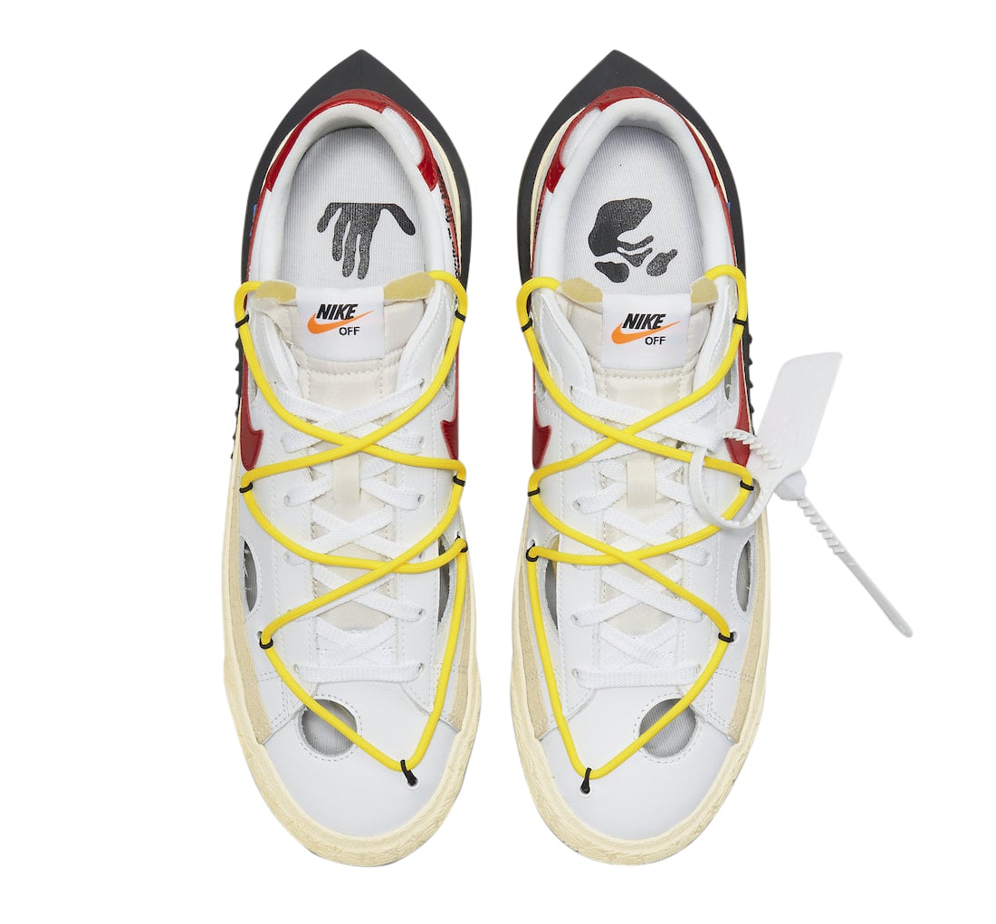 Off-White x Nike Blazer Low White University Red - Image 4
