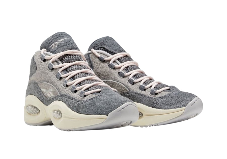 Reebok Question Mid Grey Suede - Image 2