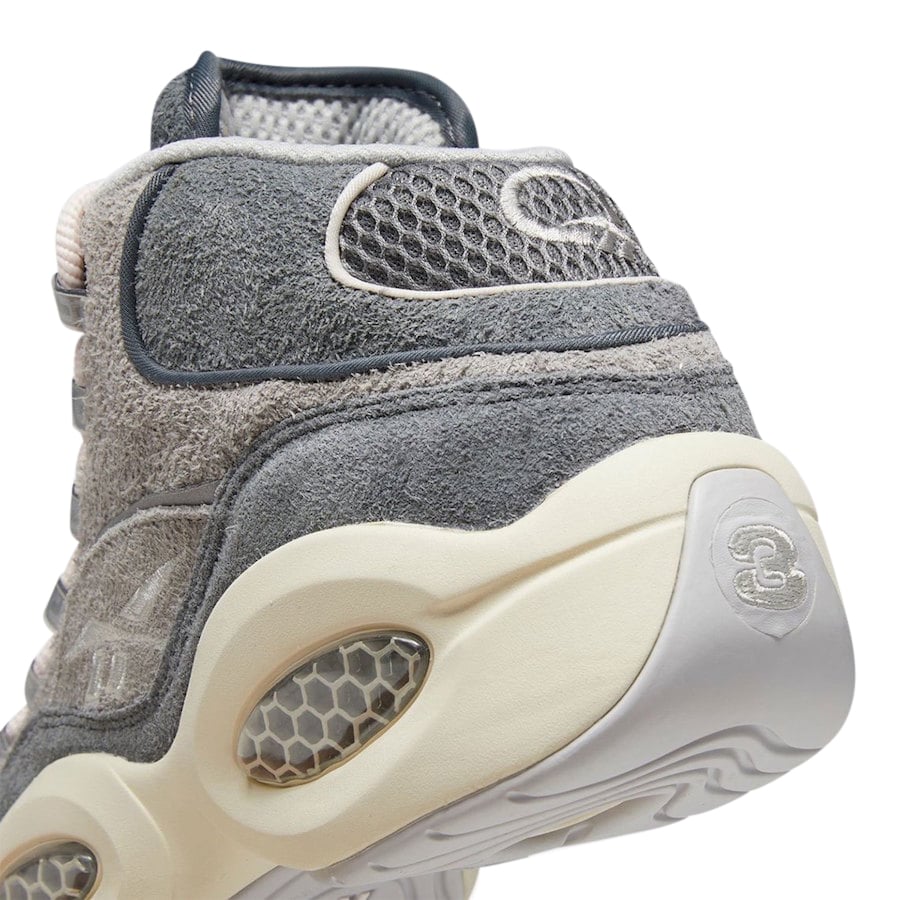 Reebok Question Mid Grey Suede - Image 6