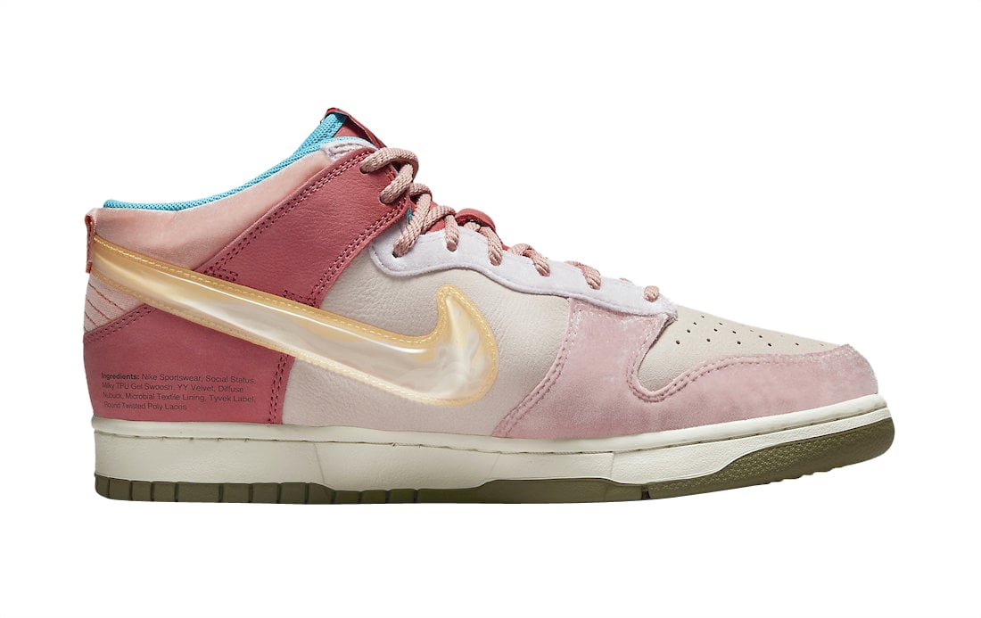 Social Status x Nike Dunk Mid Strawberry Milk - Image 3