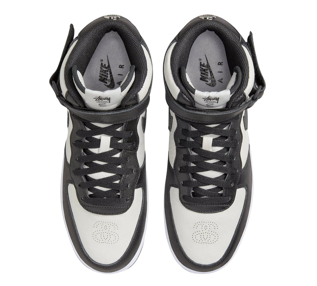 Stussy x Nike Air Force 1 Mid White Black - Image 4