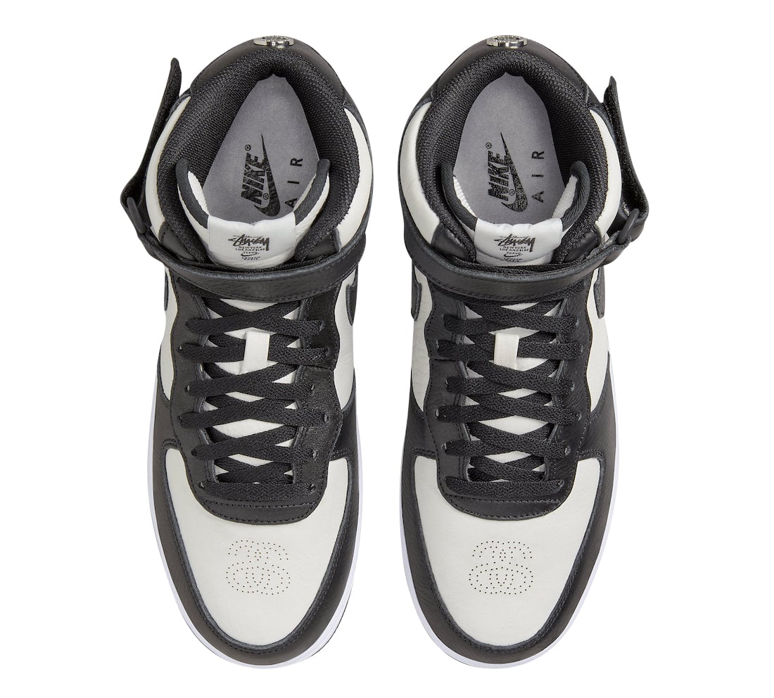 Stussy x Nike Air Force 1 Mid White Black - Image 4