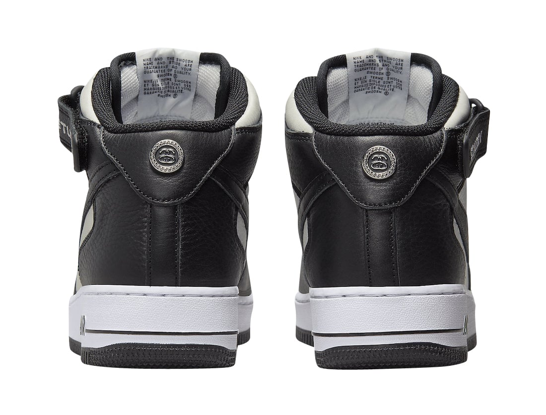 Stussy x Nike Air Force 1 Mid White Black - Image 5