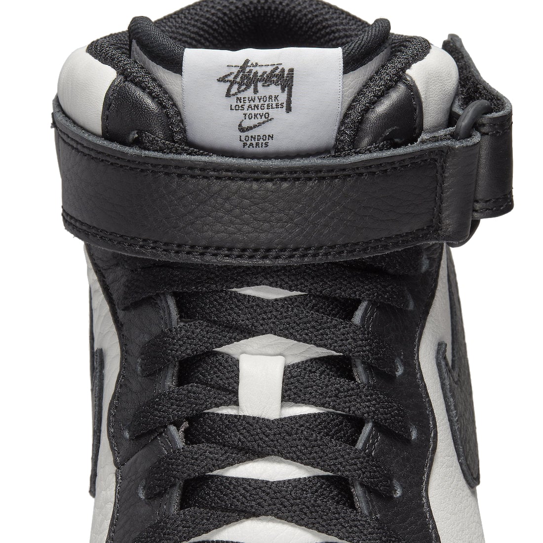 Stussy x Nike Air Force 1 Mid White Black - Image 9