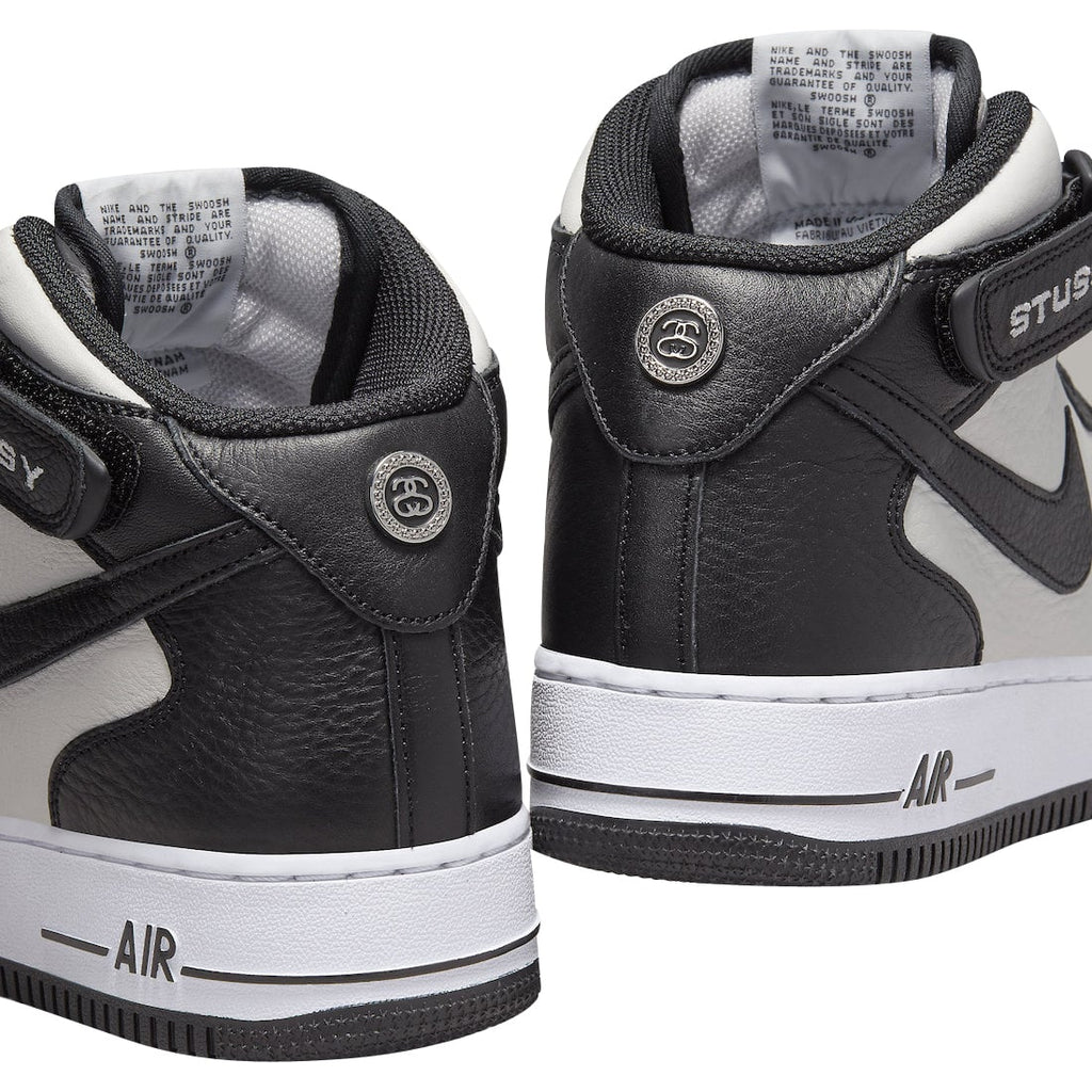 Stussy x Nike Air Force 1 Mid White Black - Image 10