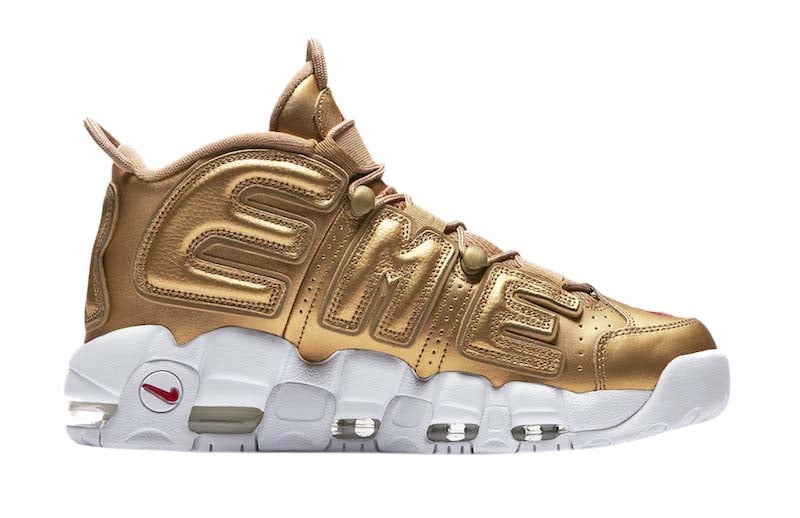 Supreme x Nike Air More Uptempo Metallic Gold - Image 3