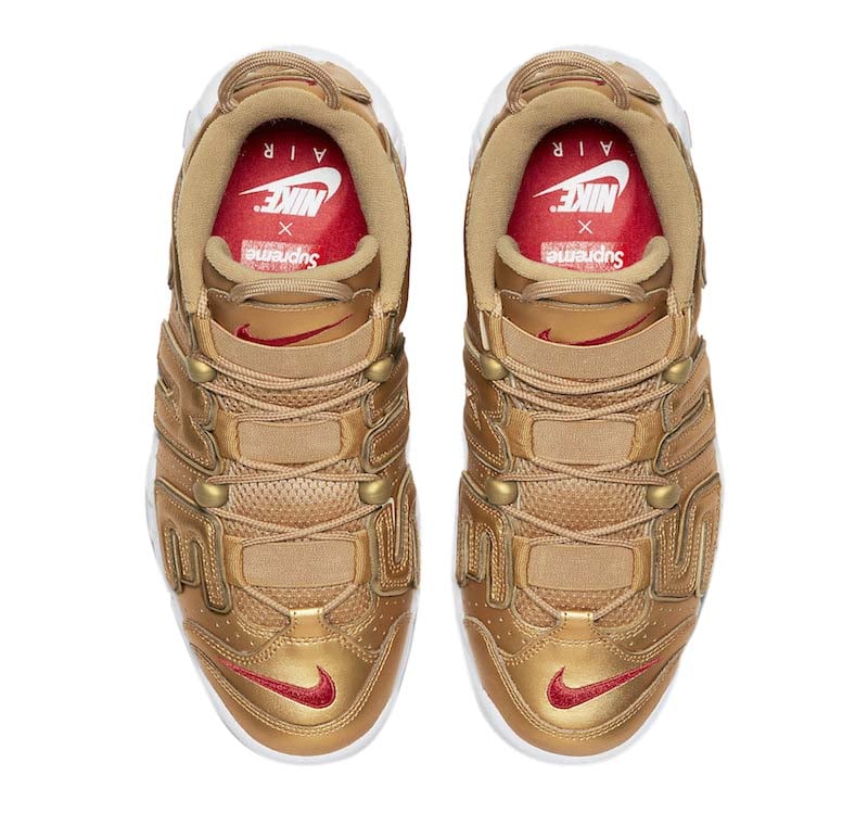 Supreme x Nike Air More Uptempo Metallic Gold - Image 4