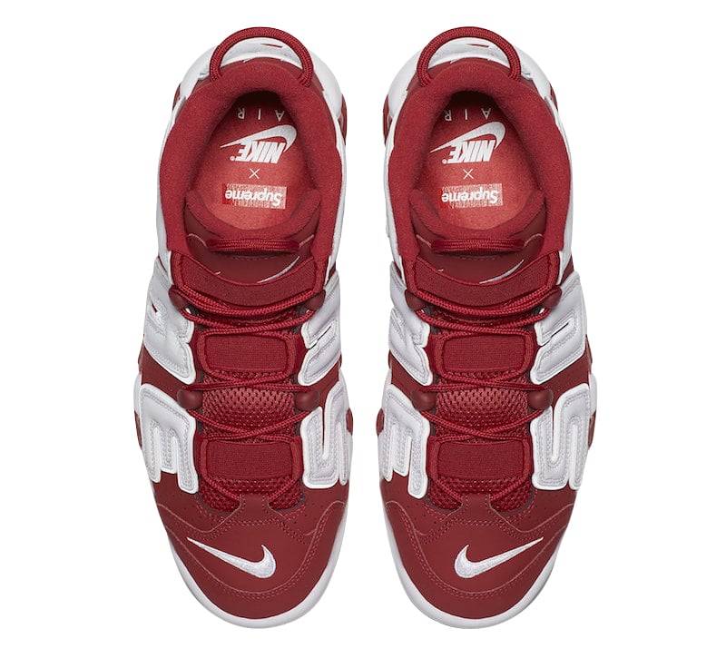 Supreme x Nike Air More Uptempo Red - Image 4
