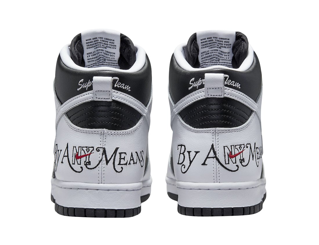 Supreme x Nike SB Dunk High By Any Means Black White - Image 5