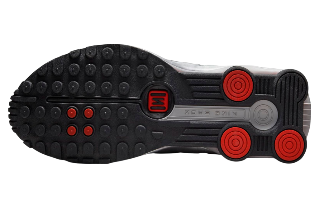 The Nike Shox R4 Metallic Silver / Red - Image 3