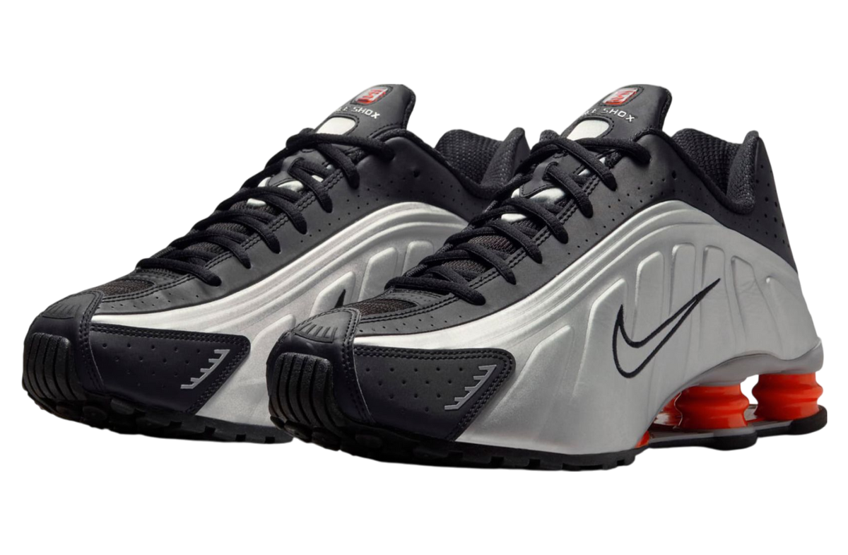 The Nike Shox R4 Metallic Silver / Red - Image 4