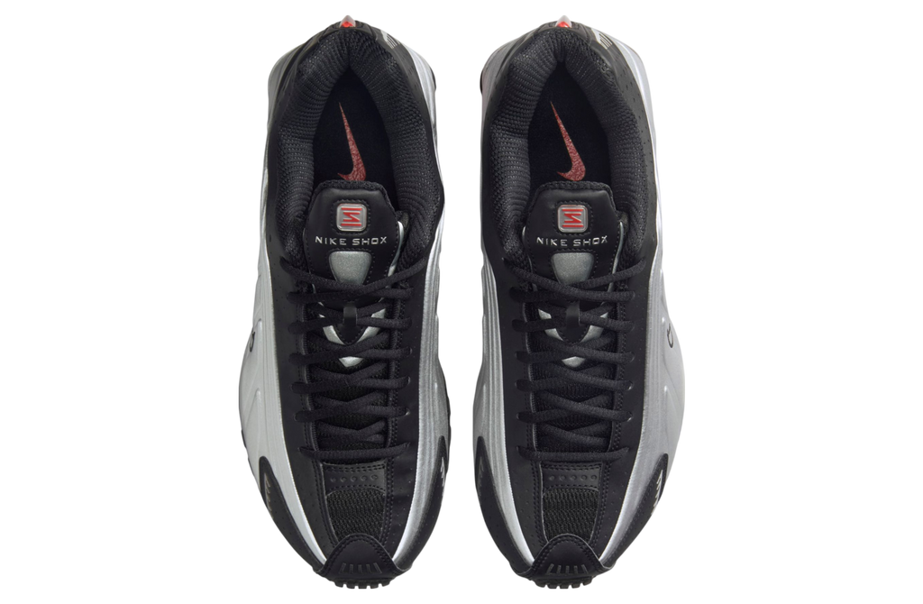 The Nike Shox R4 Metallic Silver / Red - Image 5