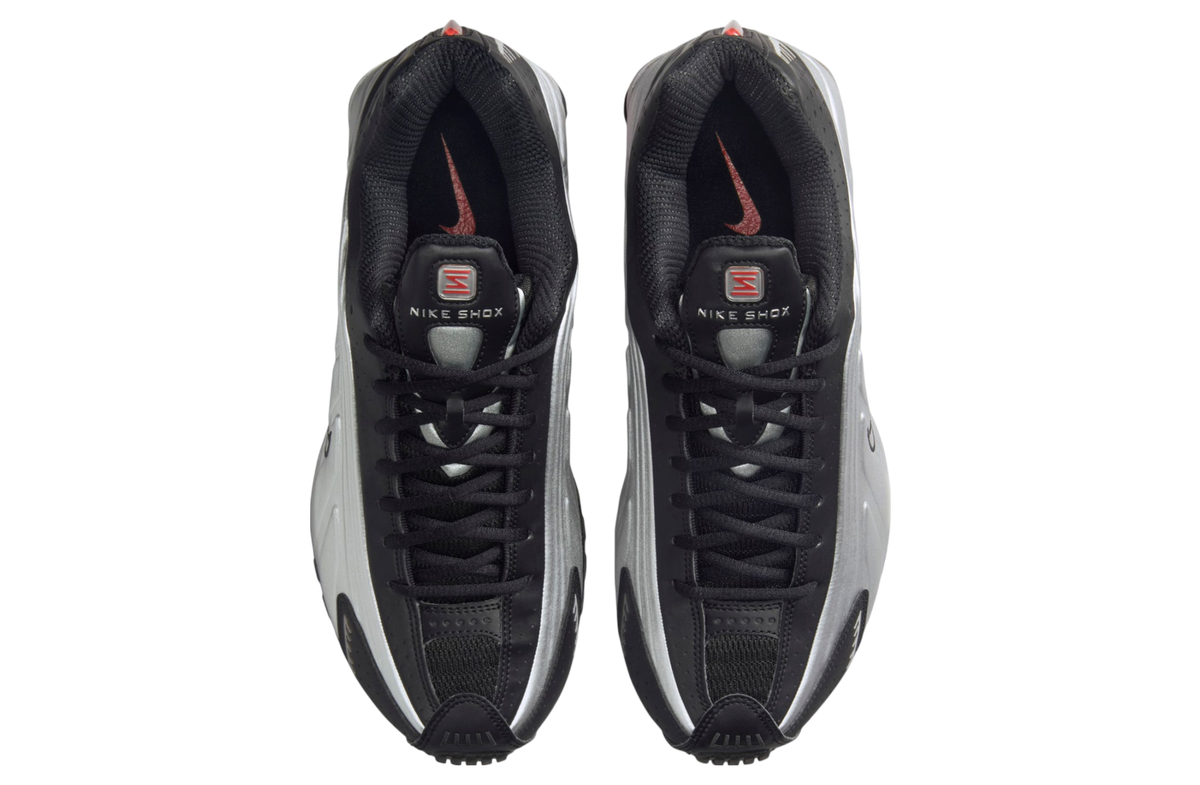 The Nike Shox R4 Metallic Silver / Red - Image 5