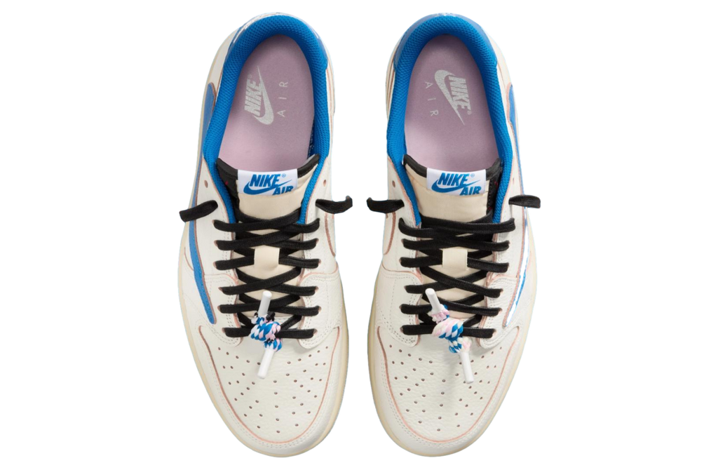 Travis Scott x Fragment Air Jordan 1 Low Sail / Military Blue - Image 5