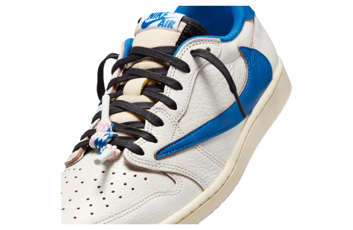 Travis Scott x Fragment Air Jordan 1 Low Sail / Military Blue - Image 7