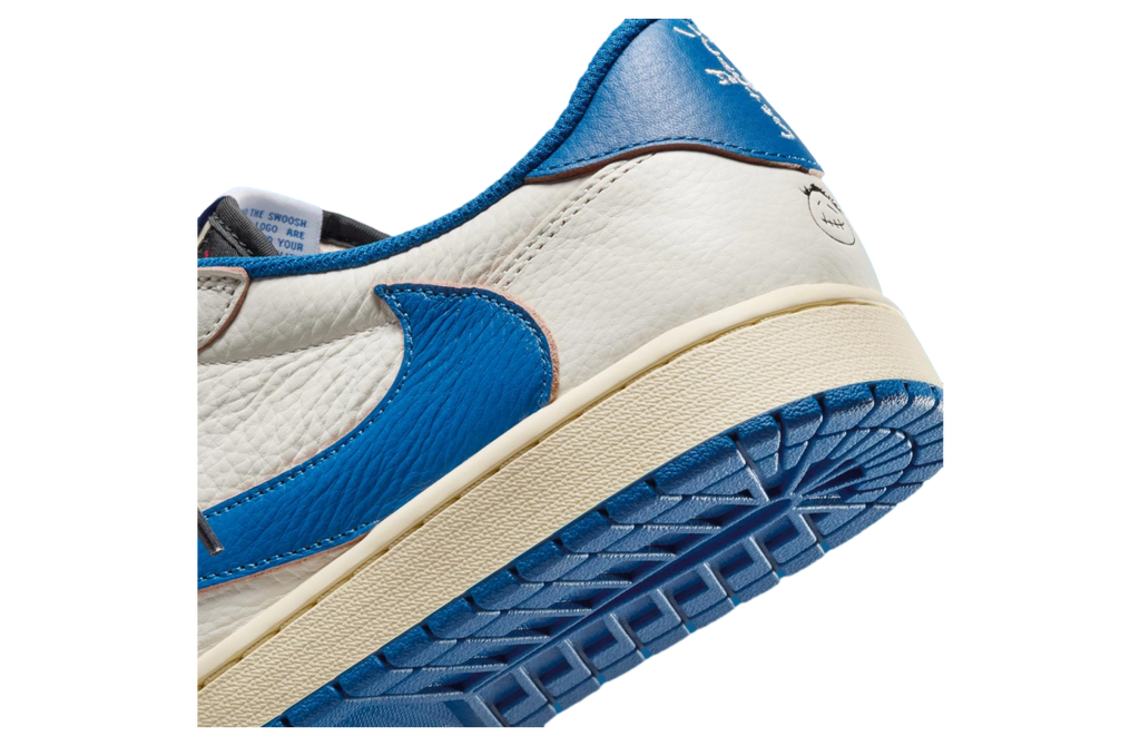 Travis Scott x Fragment Air Jordan 1 Low Sail / Military Blue - Image 8