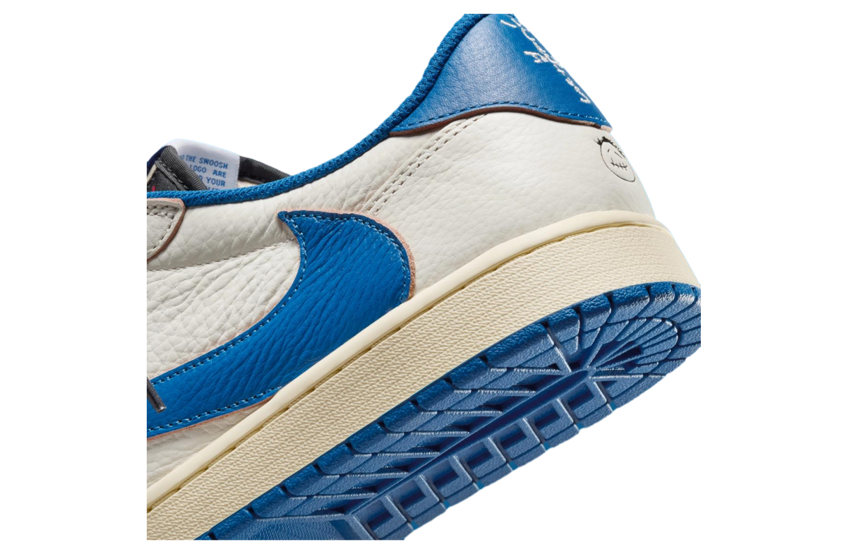 Travis Scott x Fragment Air Jordan 1 Low Sail / Military Blue - Image 8