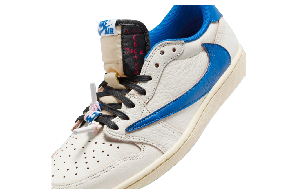 Travis Scott x Fragment Air Jordan 1 Low Sail / Military Blue - Image 9