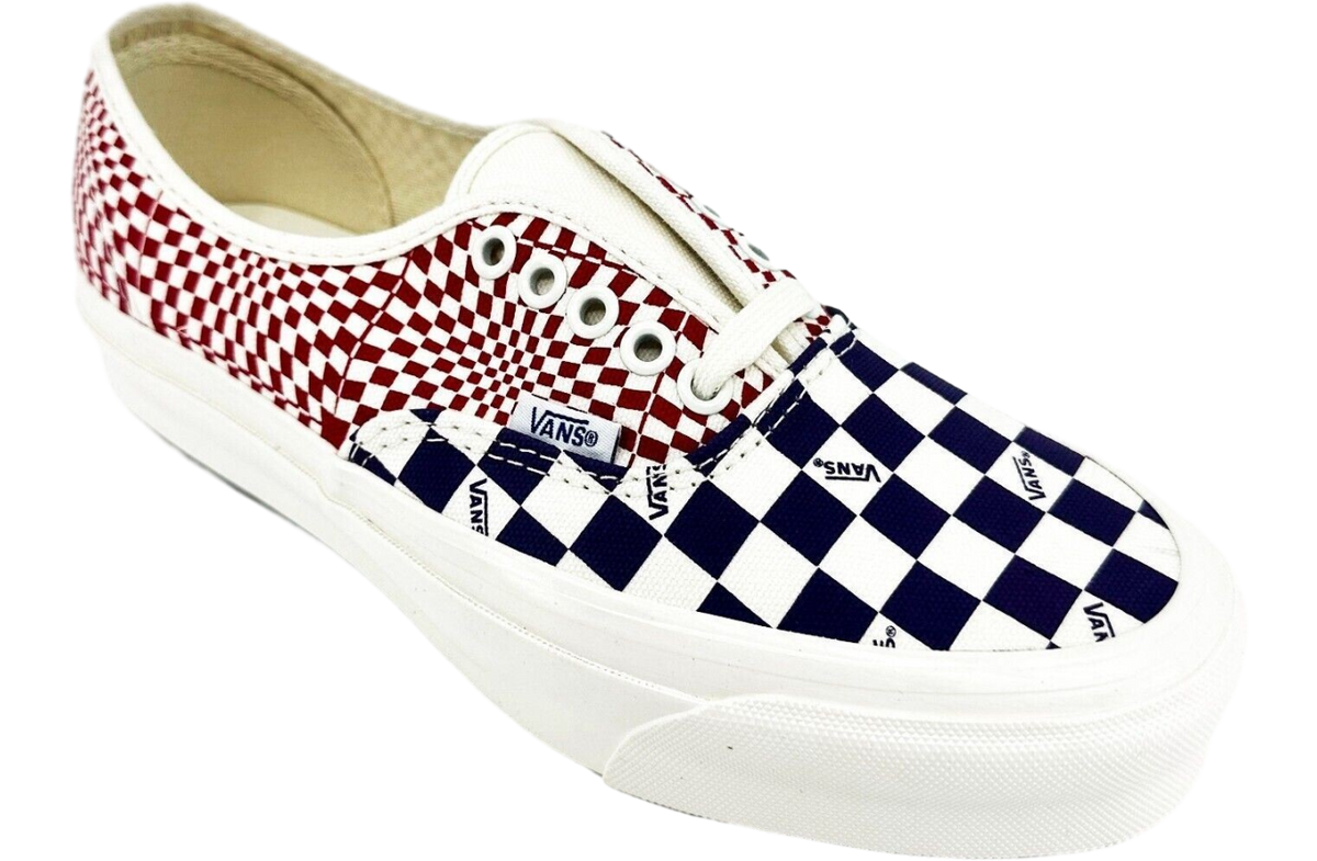 Vans OG Authentic LX Logo Check Indigo Red - Image 2