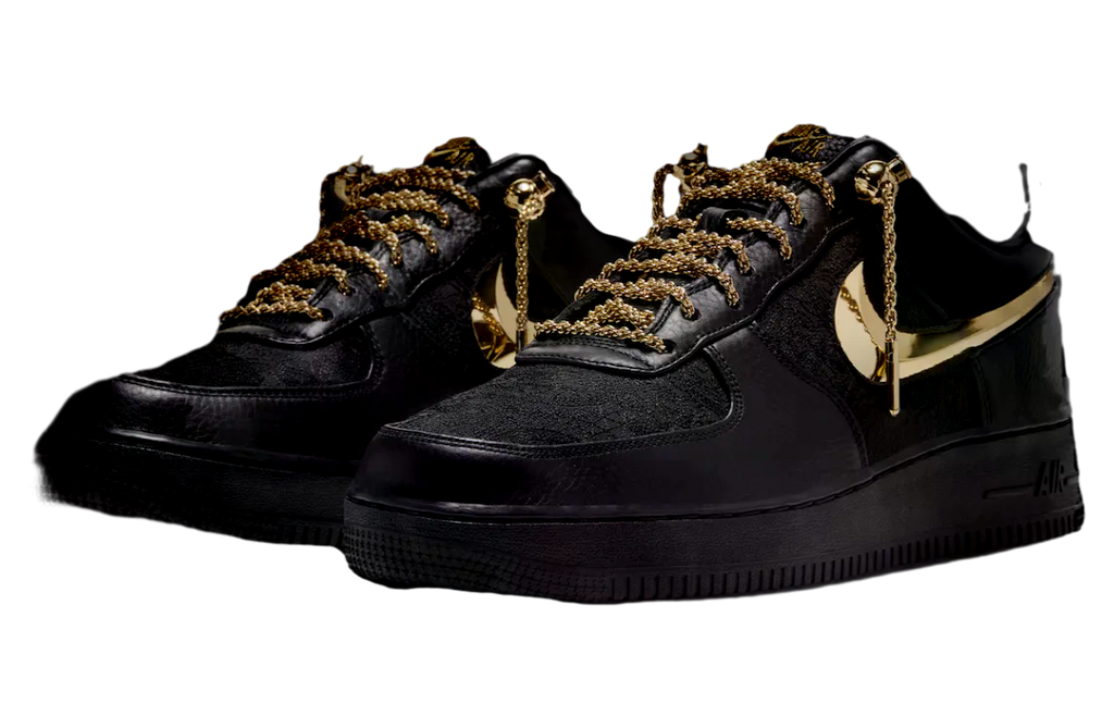 Victor Solomon x Nike Air Force 1 Low Black / Metallic Gold - Image 2