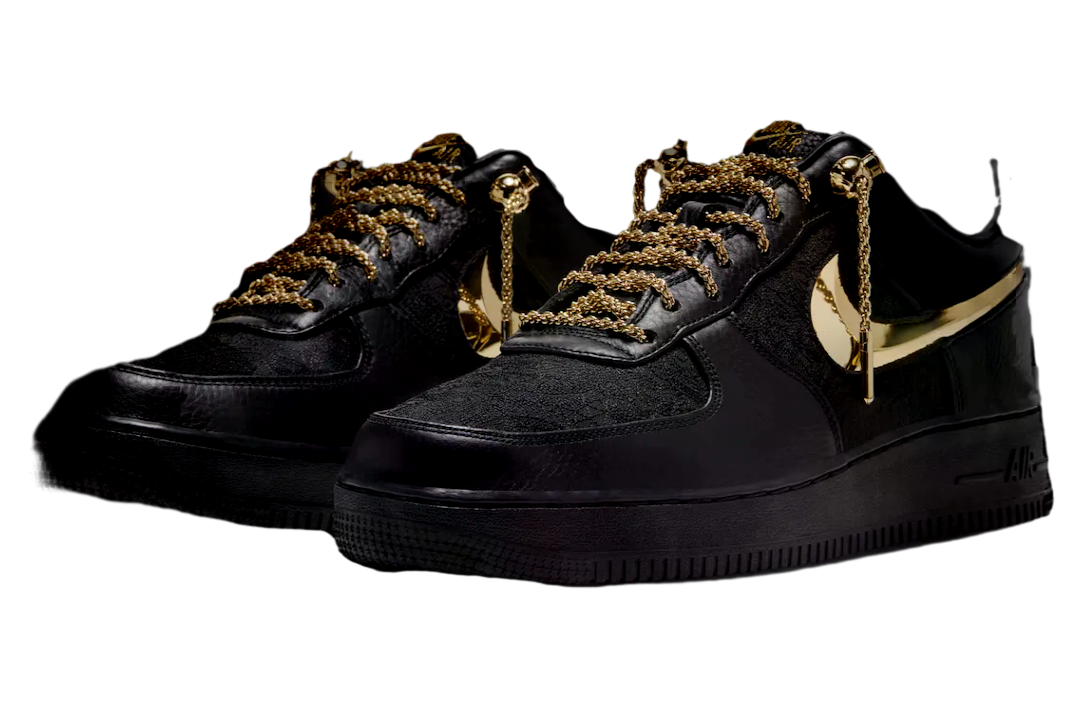 Victor Solomon x Nike Air Force 1 Low Black / Metallic Gold - Image 2