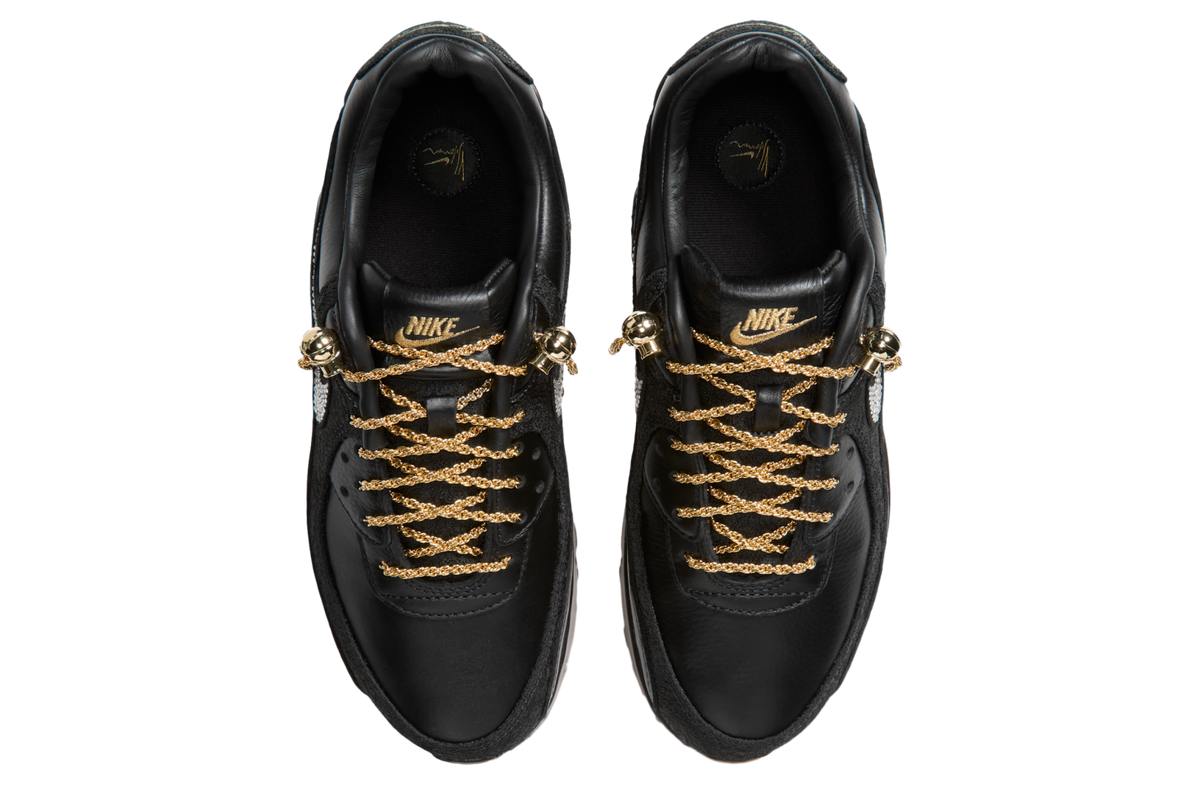 Victor Solomon x Nike Air Max 90 Black / Metallic Gold - Image 4