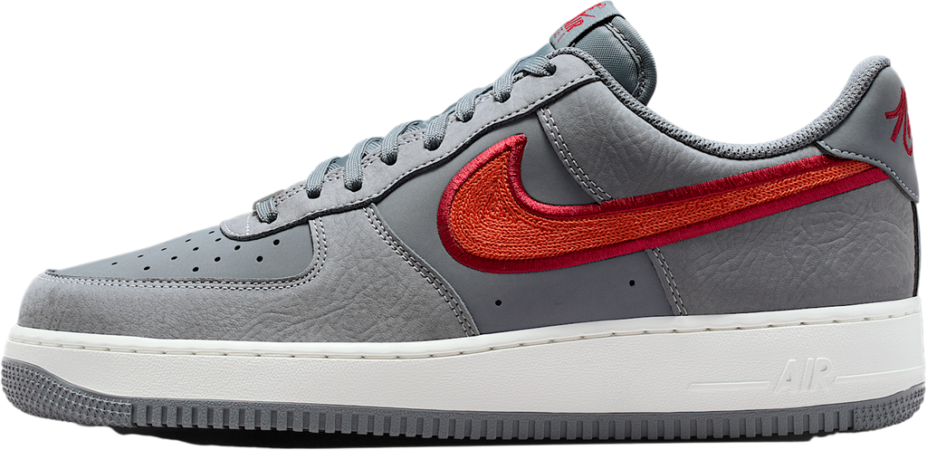 Nike Air Force 1 07 Lv8 Cool Grey / Team Crimson