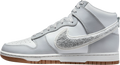 Nike Dunk High Chenille Swoosh White Grey