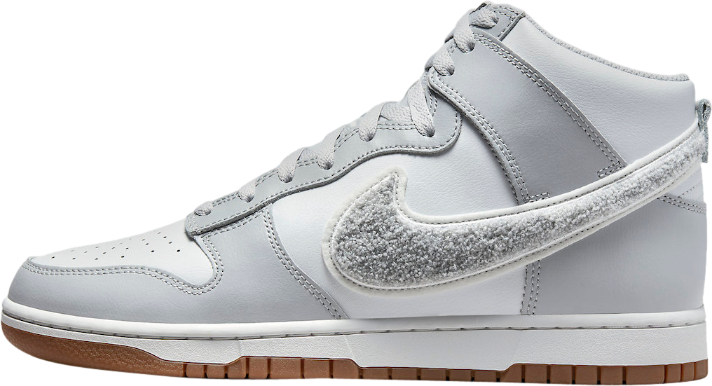 Nike Dunk High Chenille Swoosh White Grey