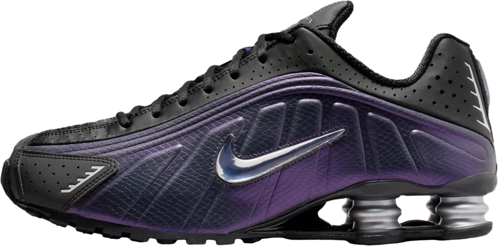 Nike Shox R4 Black / Metallic Silver / Purple Dynasty