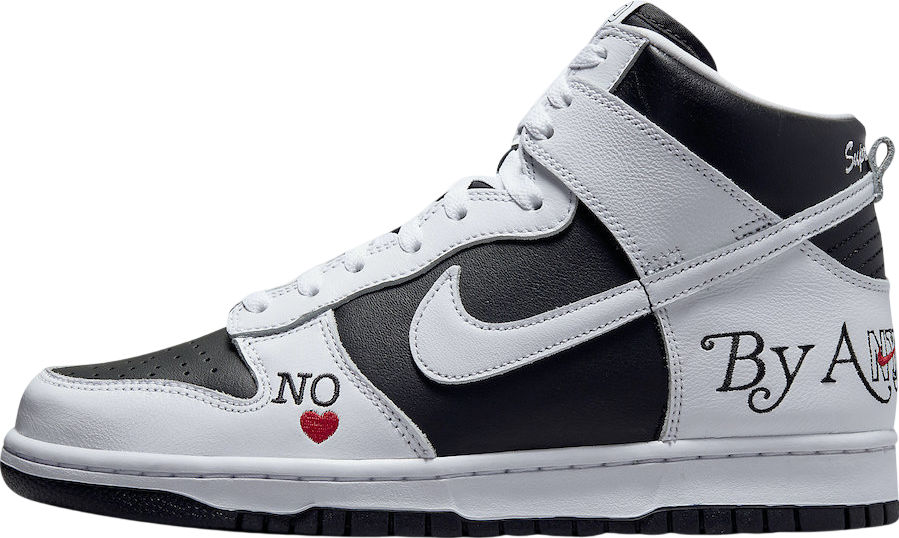 Supreme x Nike SB Dunk High By Any Means Black White