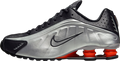 The Nike Shox R4 Metallic Silver / Red